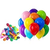 Bezente Assorted Rainbow Latex Matte Balloons 150 Pack 5 inch Small | Multicolor Helium Balloons for Birthday Bridal Shower Wedding Rainbow Party Decorations