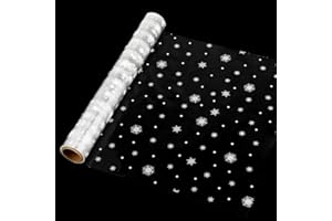 shareluck 100ft Christmas Cellophane Wrap Roll - Snowflake Clear Cellophane Wrap for Christmas to Wrap Gift Baskets, Treat, Wine, Party Decoration. (100ft Long x 16” Wide x 2.5Mil)