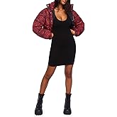 Forever 21 womens Snake Print Hooded Puffer Jacket