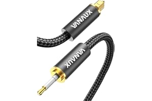 VANAUX Toslink to Mini Toslink Optical Audio Cable 24K Gold-Plated Digital S/PDIF Fiber Optic Cables for Home Theater, Sound 
