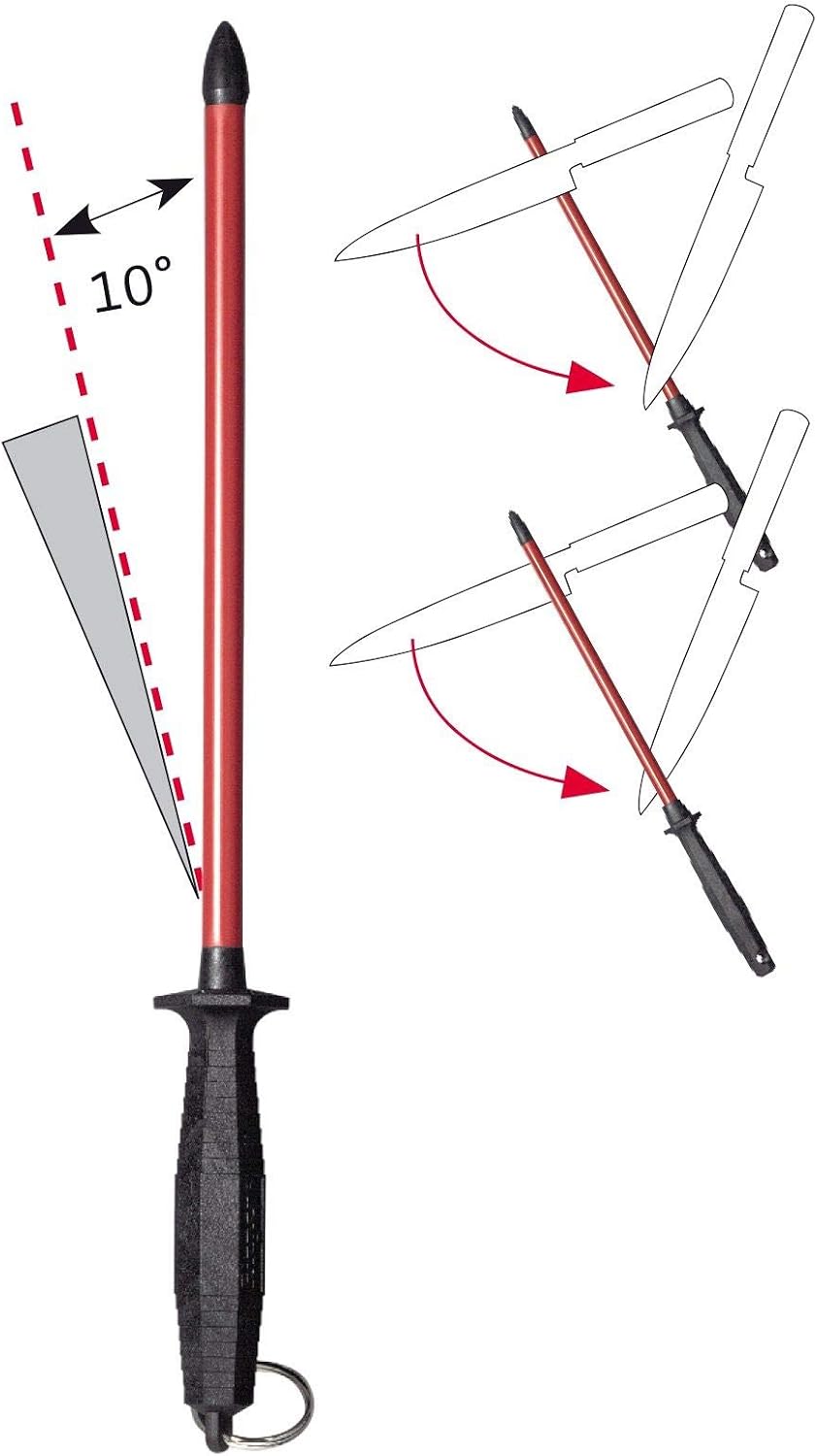 Westmark Knife Sharpener, Length: 50.6 Cm, Sintered Ruby/Plastic, Sieger-Long-Life, Red/Black, 19722260, Black/Red, 28 cm - Image 4