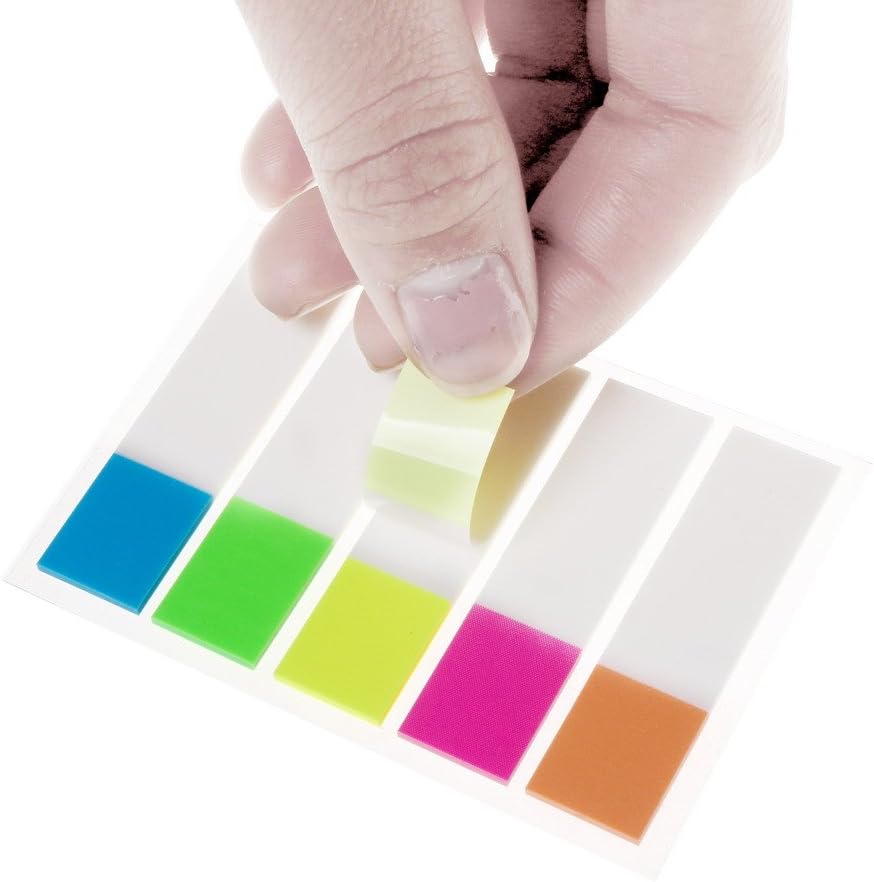 400 Pieces Page Markers, Pengxiaomei Sticky Note Tabs, Neon Colors Adhesive Page Index Tabs Flags : Office Products