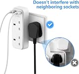 JSVER Double Plug Adaptor with 2 USB 5V/2.4A UK 3 Pin 13A Fuse White view 3
