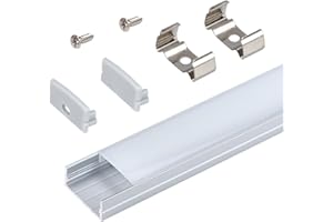 Armacost Lighting Wide Surface Mount LED Tape Light Mounting Channel 5-Pack, Silver, 960058