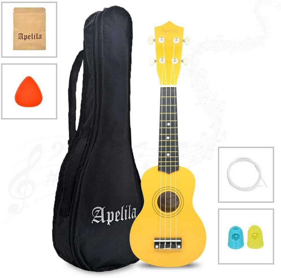 Lonestar Wholesalers Yellow 21" Soprano Ukulele Acoustic Mini Guitar Music Instrument + Gig Bag