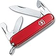 Victorinox Recruit Swiss Army Knife, 10 Functions, Swiss Made Pocket Knife with Can Opener, Screwdriver and Small Blade - Red