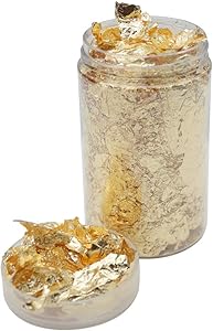 YYaaloa Shynek 10 Grams Gold Leaf Gilding Flakes Metallic Leaf for Jewelry Resin Nails Painting Arts, Crafts Nails,DIYs,Furniture Decpration (10g-Gold)