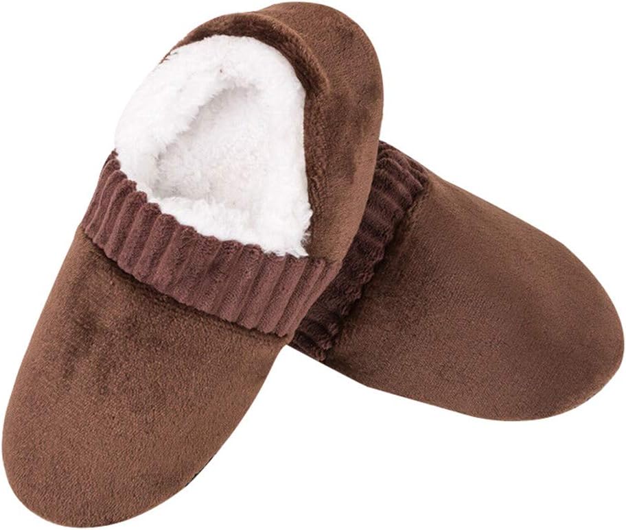 Gelentea Men Soft Slippers House Floor Socks Memory Foam Fluffy Anti-slip Indoor Winter Warm Slipper