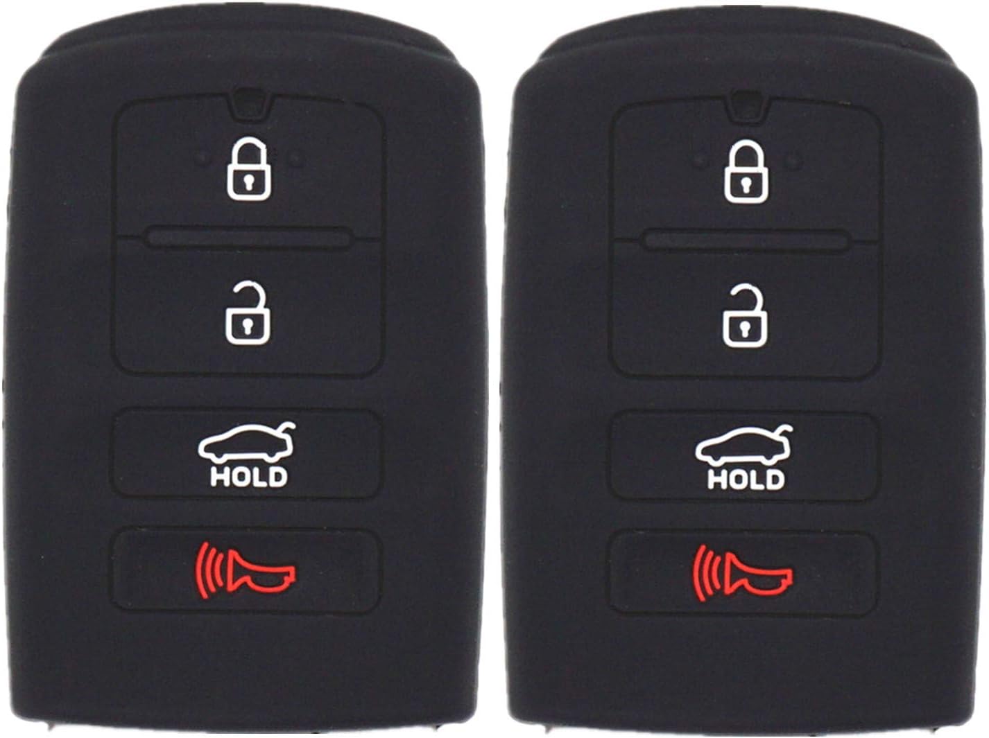WFMJ2Pcs Black Silicone for Kia Cadenza K7 Kia K900 K9 SY5KHFNA04 4 Buttons Smart Remote Key Case Cover Case