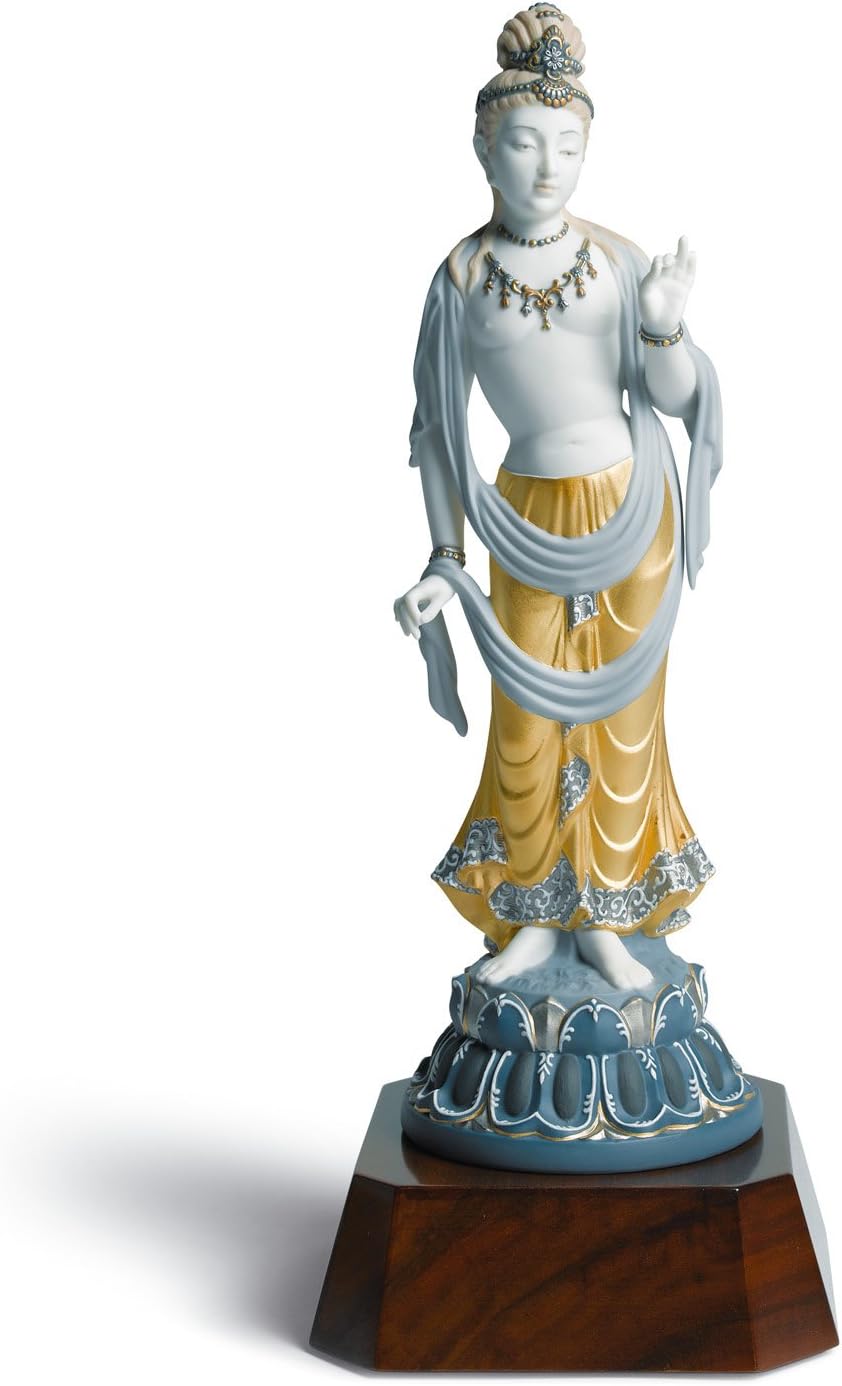 Lladro Standing Buddha Porcelain Sculpture Home & Kitchen
