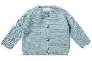 Stellou & friends 100% Cotton Baby Cardigan, Long Sleeve Knit Sweater for Kids, Unisex Tops for Infant, for Children 0-6 Yrs