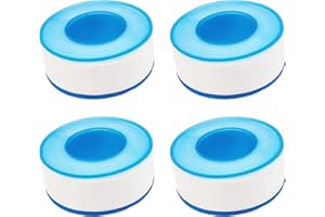 GXF Teflon Tape,Plumbers Tape,Plumbing Tape,PTFE Tape,Thread Tape,Plumber Tape for Shower Head,Pipe Sealing,Thread Seal,White (1/2 in 4 Rolls)