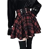 Women's Plaid A-line Goth High Waist Pleated Flare Short Mini Skater School Skirt