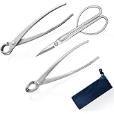 Bonsai Tools Set 3-Piece &ndash; Knob Cutter, Concave Cutter &amp; Scissors for Trim | High-Carbon Steel, Ergonomic Non-Slip Grip, for Bonsai Tree Pruning &amp; Shaping, Portable Storage Bag