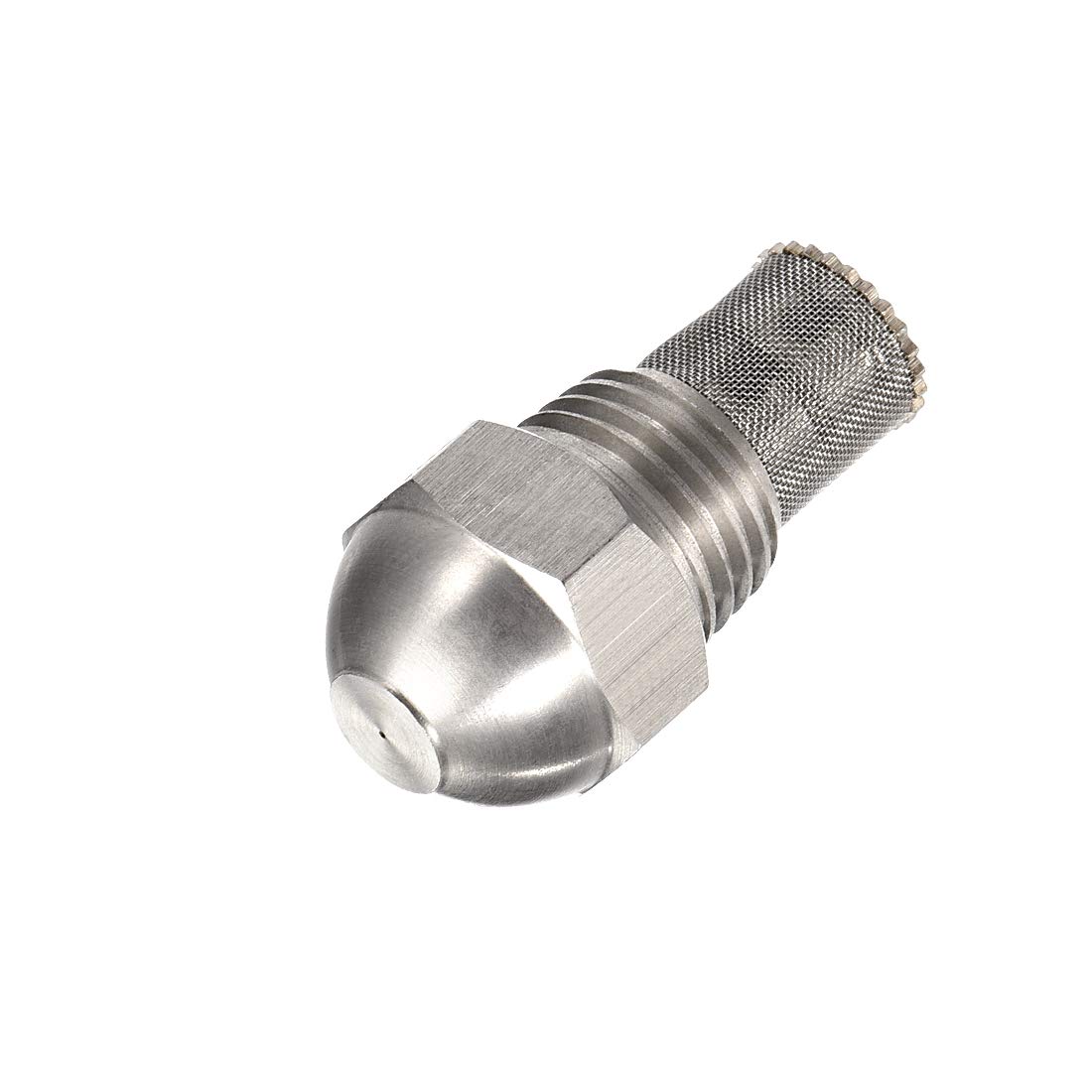 sourcing map Mist Nozzle - 1/4BSPT 0.4mm Orifice Dia 304 Stainless Steel Fine Atomizing Spray Tip