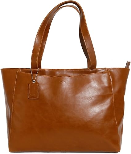 Amazon Co Jp トートバッグ メンズ 大容量 革 フェイクレザー ビジネスバッグ 出張 Gnine ジーナイン ヴィンテージpuレザーマルチトートバッグ ブラウン Freeサイズ シューズ バッグ