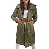 Imily Bela Womens Long Quilted Puffer Jacket Lightweight Zip Up Hooded Drawstring Winter Coats Outerwear with Pockets