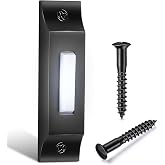 Enhon Lighted Wired Doorbell Button, Metal Wall Mount Push Button, Black | Heavy-duty metal wired doorbell button with LED light, wall mounted design, compatible with most wired doorbell systems