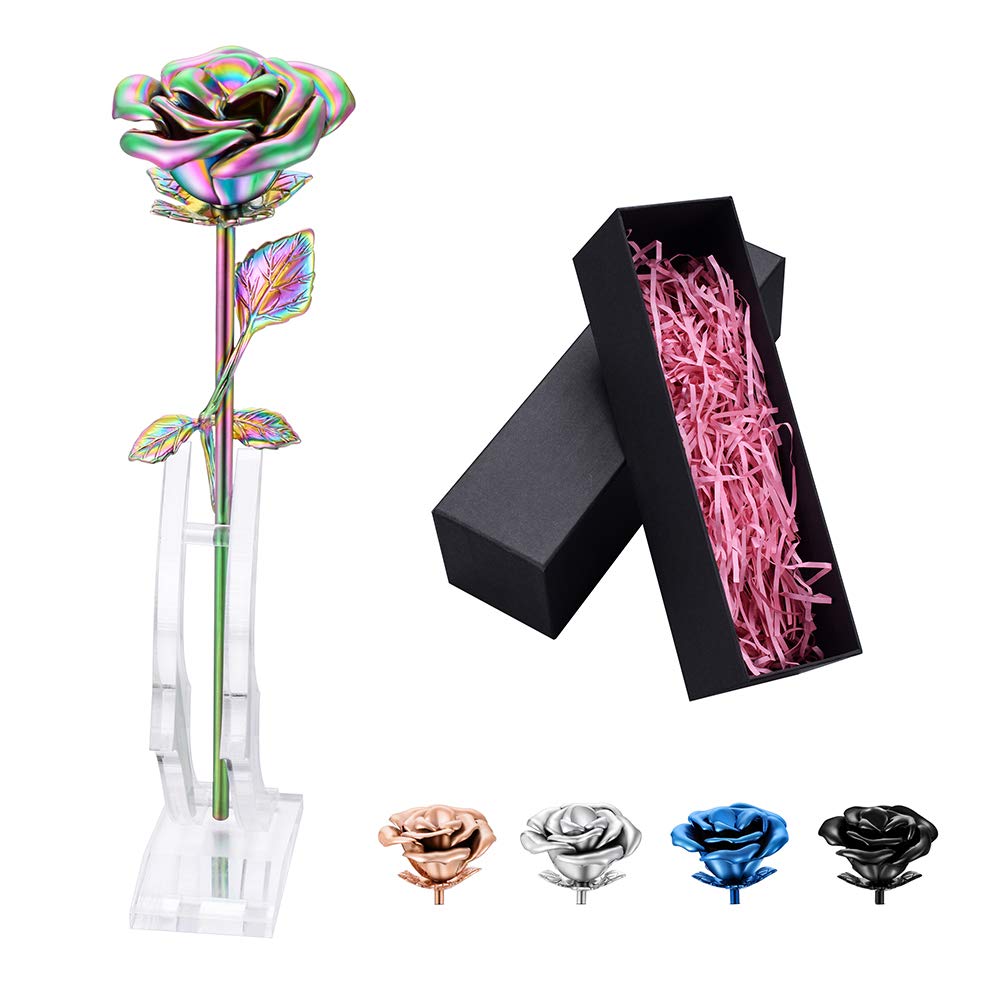 Rose Flower Keepsake Urn for Ashes Sympathy Gift Small Stainless Steel Urn Mini Cremation Urn Keepsake Rose for Sharing Human Ashes-Colorful