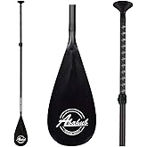 Abahub Carbon Fiber SUP Paddles, 1 x 3 Section Adjustable 67" - 86" Carbon Fiber Shaft, Lightweight Stand-up Paddle Oars for Paddleboards, with a Carrying Bag