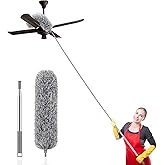 SetSail Microfiber Duster with Extension Pole 100 inch Extra-Long Dusters for Cleaning, Bendable Head Washable Ceiling Fan Du