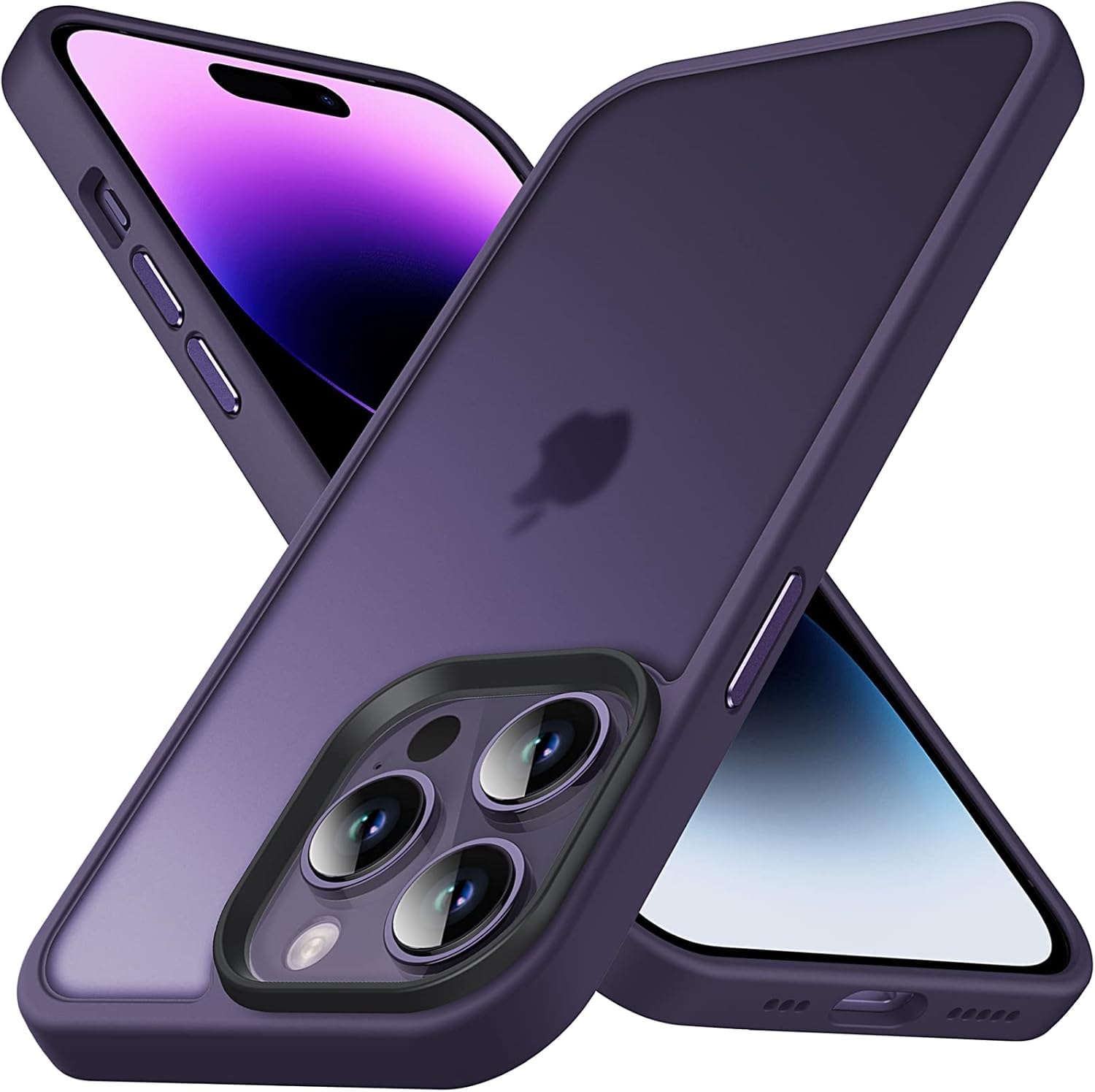 Anqrp Designed for iPhone 14 Pro Case, [Military Shockproof] Super Soft Silicone Slim Translucent Matte Protective Phone Cover, Compatible with iPhone 14 Pro 6.1", Dark Purple — image 1