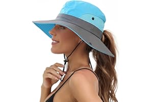 JJYEE Sun Hats for Women Beach Hat Ponytail Hat Womens Sun Hat with UV Protection Wide Brim
