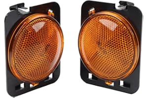 CNxinn10 1Pair Side Indicator Lamp Turn Signal Marker Light ABS + PC Black For Jeep Wrangler JK Unlimited 2006.07-2018