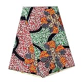 pqdaysun African Super Wax Print Fabric Ankara Fabric Wax Material 6 Yards for Sewing Dress Clothing wax003-red Green (red Green)