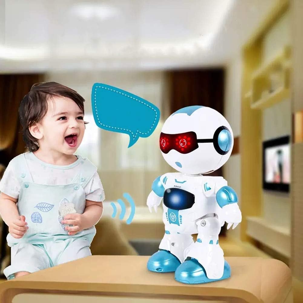 HANMUN Electronic RC Robot Learning Toys 2020 Version Toddler Intelligent Action Dancing Remote Control Robot Toys with Music Lights (Blue) …