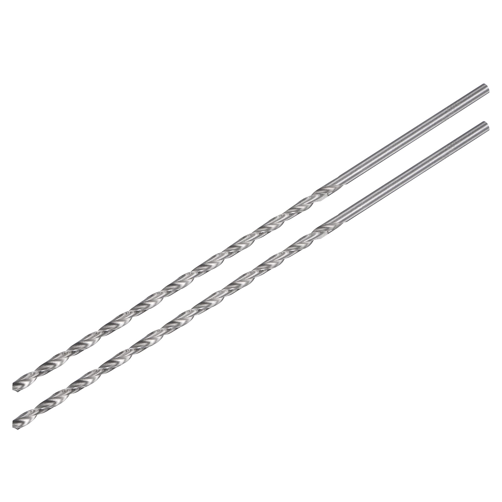 sourcing map HSS(High Speed Steel) Straight Shank Jobber Twist Drill Bit 3.2mm Drill Diameter Extension 160mm Length for Hardened Metal Woodwork Plastic Aluminum Alloy 2 Pcs