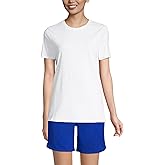 Lands' End Essentials Women's Short-Sleeve Soft Cotton T-Shirt - Tailored Feminine Fit