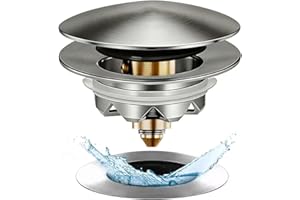 Anlige Bathtub Drain Stopper, Pop Up Tub Stopper and Cover, Bottom with Hair Catcher, Universal for 1.45 in to 1.8 in Drain, 