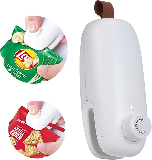 Chip Bag Sealer Heat Seal, 2 in 1 Mini Portable Sealer and