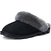 WaySoft Women's Genuine Australian Sheepskin Slippers, 18mm Wool Pile, Memory Foam, Durable Anti-Slip EVA Sole