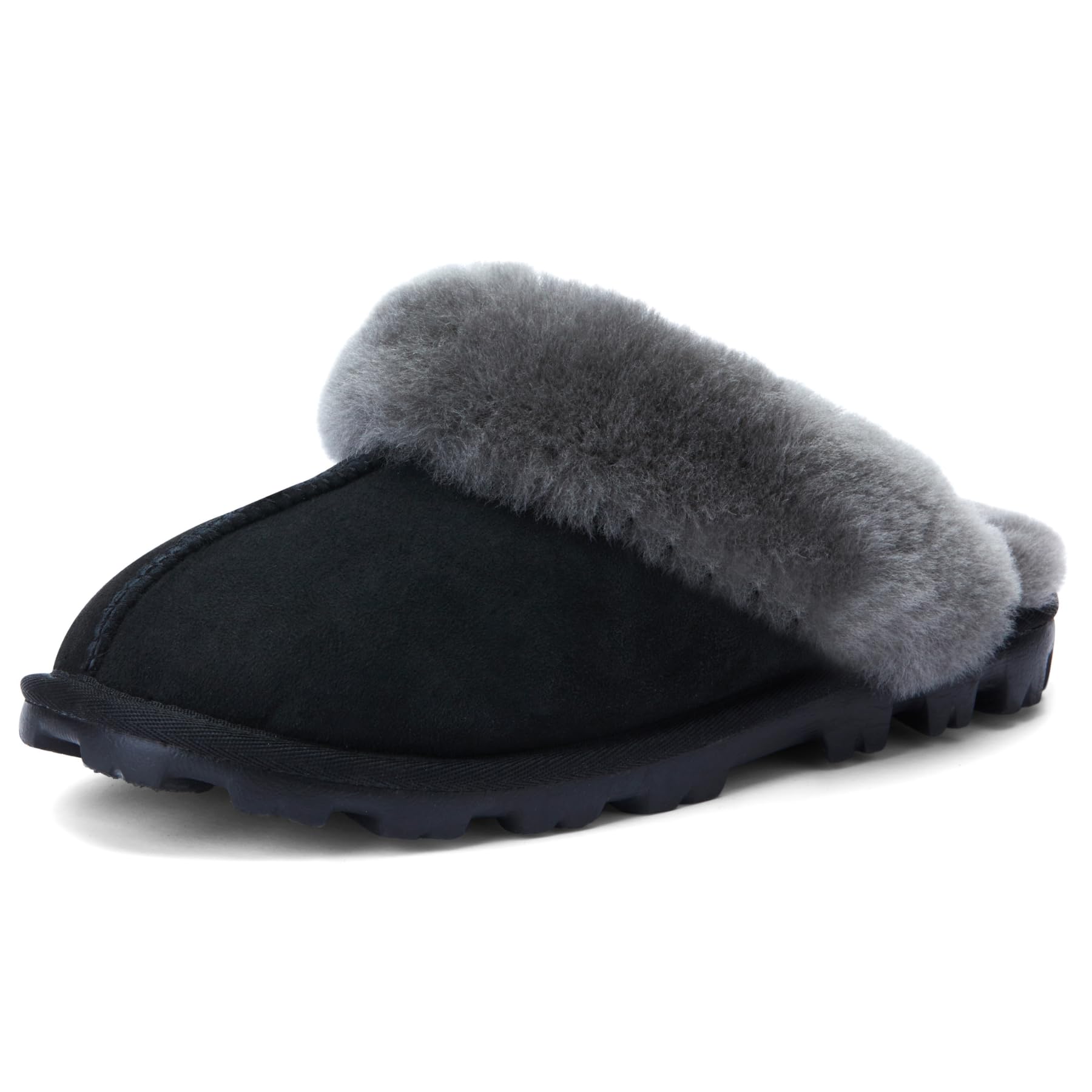 WaySoft Women's Genuine Australian Sheepskin Slippers, 18mm Wool Pile, Memory Foam, Durable Anti-Slip EVA Sole Image