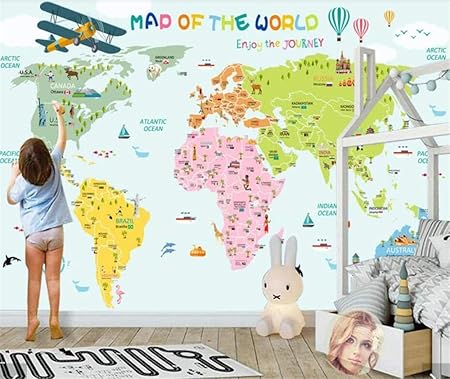 Worryd Hd Print Poster Picture Carton Carte Du Monde Papier
