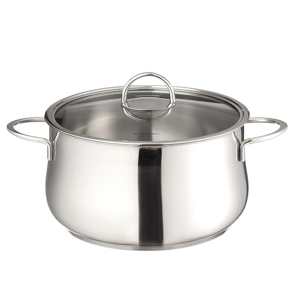 Original Steinbach Bratentopf Altago | Ø 20 cm | Glasdeckel | Induktion | ca. 2,7 l | Edelstahl | spülmaschinenfest | Kapselb