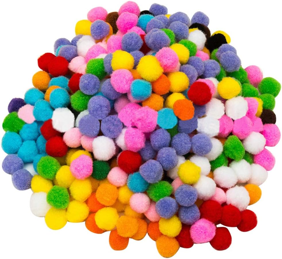 CDJX 1000 Pieces 10mm Pom Poms Assorted Colors for Crafts DIY Kids Art