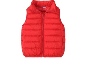 nhApmj Boys Girls Puffer Vest Warm Lightweight Sleeveless Winter Coats Stand Collar Zip Up Padded Jackets Quilted Outwear