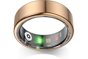 EOGBM Smart Rings for Men, Fitness Trackers for Women - Sleep Tracking Wearable - Heart Rate - Blood Oxygen - IP68 Waterproof, Compatible with Android & iOS（Rose Gold）