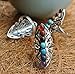 suchadaluckyshop by Lucky 925 Silver Healing Hollow Stones Adjustable 7 Chakra Ring Thumb Reiki Gem Ring