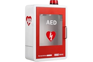AED Cabinet Wall Mount with Alarm & Magnetic Door - Universal Storage for Philips, Zoll, Defibtech AEDs - Emergency Ready for