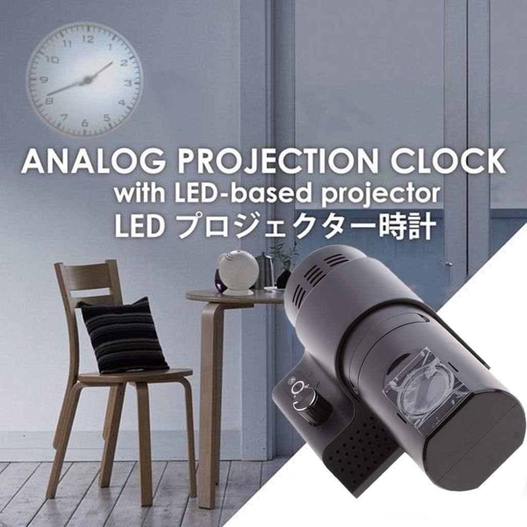 Amazon 壁に映し出される不思議な時計 Led投影プロジェクターデジタル時計 プロジェクタークロック 置時計 掛け時計 リビング ベッドルームに最適 コンパクト4色フィルム付 17 10 5 5cm Black 置き時計 掛け時計 オンライン通販