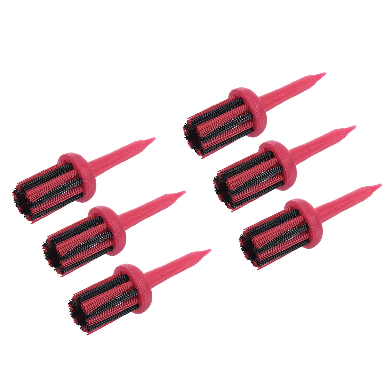 PATIKIL Golf Tee Brush Top 2.4 Inch, 6 Pack Unbreakable Plastic Golfing Tees Low Friction Resistance for Men and Women, Red