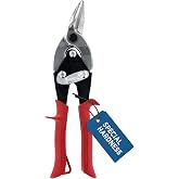 MIDWEST Special Hardness Aviation Snips, Left Cut Regular | Made in USA, Stainless Steel Cutting Shears, Pinch-Thru-Point Cuts, Kush'N-Power Grips - MWT-SS6716L