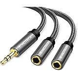 Headphone/Earphone Audio Splitter 3.5mm, Victeck Jack Splitter Splitter 2 way Y Splitter 3.5mm Telephone Splitter Male to 2 Female Cable for Phones, Headphones, Speakers, PCs, MP3 Players and More