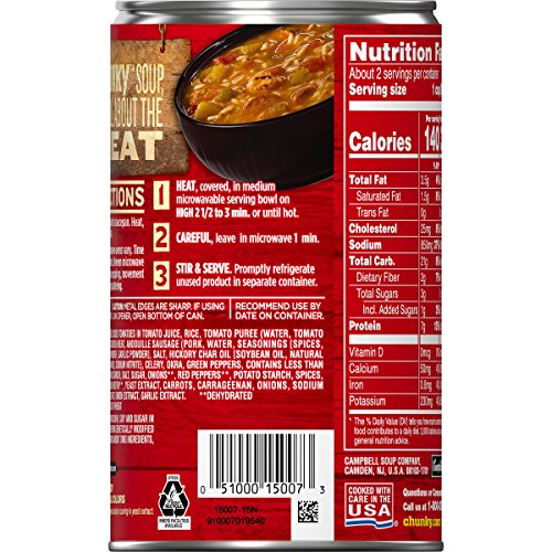 Campbell's Chunky Grilled Chicken & Sausage Gumbo, 18.8 oz. Can (Pack of 12)