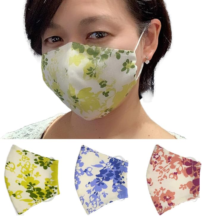 Amazon マスク 日本製 洗える 立体 息がしやすい おしゃれ 花柄 布マスク マスク 小さめ レディース 大きいサイズ 子供 大人 お揃い 超快適 個包装 リヨセル Angel S Closet Angel S Closet 布マスク