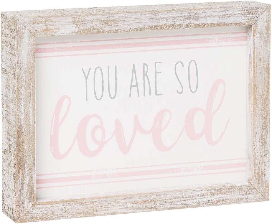 Distressed Wood-Framed Block Sign for Children's Decor (You Are So Loved)